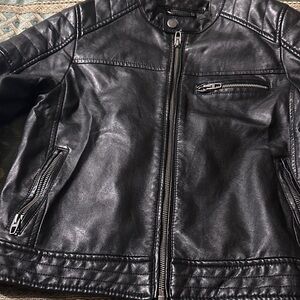 Zara Kids Black Faux Leather Jacket